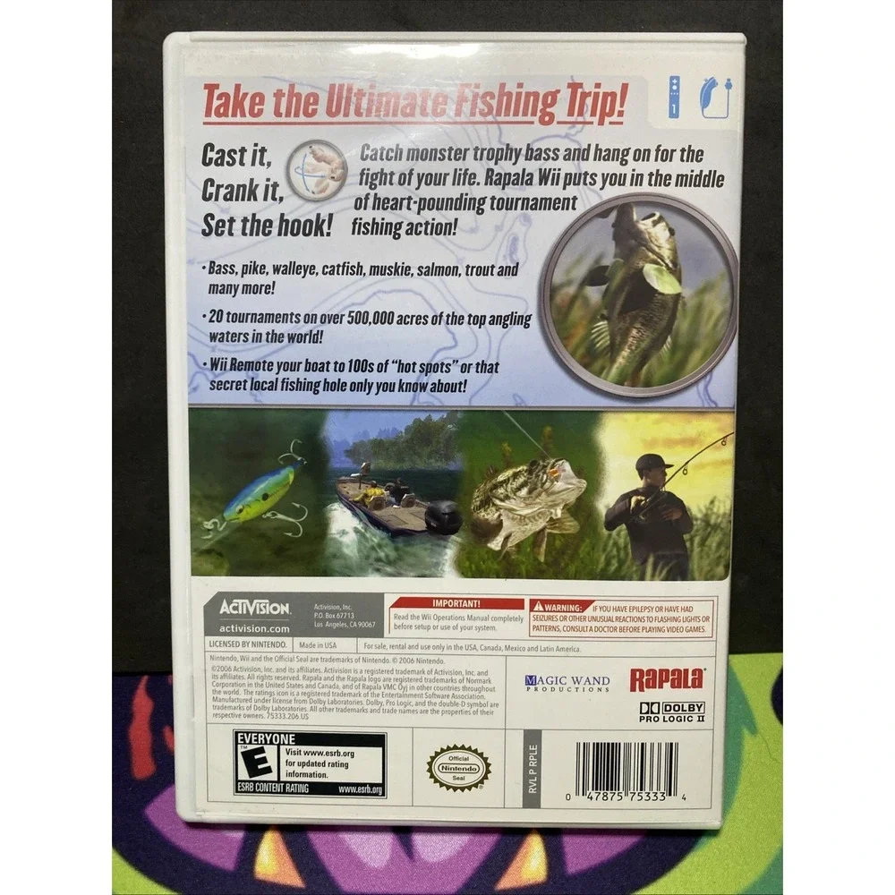 Rapala Tournament Fishing (Nintendo Wii, 2006) With Manual Clean